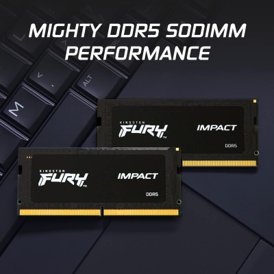 Пам'ять ноутбука Kingston DDR5 32GB KIT (16GBx2) 6000 FURY Impact XMP (KF560S38IBK2-32)