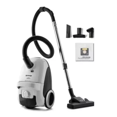 Пилосос Gorenje мішковий, 750Вт, конт пил -3л, HEPA, телескоп трубка, білий (VCE21G4EW)