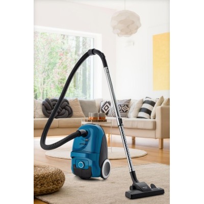 Пилосос Gorenje мішковий, 750Вт, конт пил -3л, HEPA, телескоп трубка, синій (VCE22G4HGR)