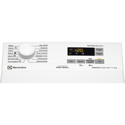 Пральна машина Electrolux вертикальна, 6кг, 1000, D, 60см, дисплей, білий (EW6T506U)