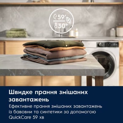 Пральна машина Electrolux фронтальна, 10кг, 1400, A, 66см, дисплей, пара, інвертор, сріблястий темний (EW7F3414DU)