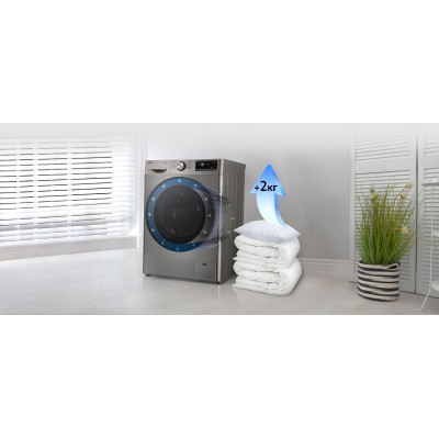 Пральна машина LG фронтальна, 11кг, 1400, A, 57см, дисплей, пара, інвертор, сріблястий (F4Y7ES5P)