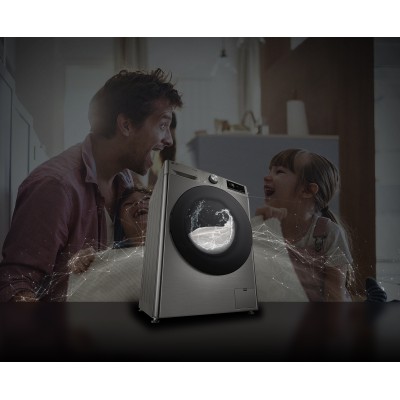 Пральна машина LG фронтальна, 11кг, 1400, A, 57см, дисплей, пара, інвертор, сріблястий (F4Y7ES5P)