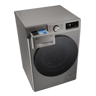 Пральна машина LG фронтальна, 11кг, 1400, A, 57см, дисплей, пара, інвертор, сріблястий (F4Y7ES5P)