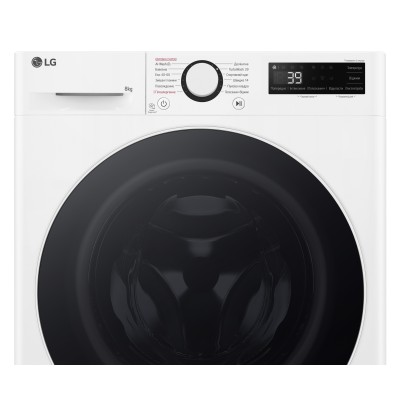 Пральна машина LG фронтальна, 8кг, 1200, A, 48см, дисплей, пара, інвертор, білий (F2Y5PS0W)