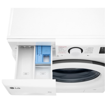 Пральна машина LG фронтальна, 8кг, 1200, A, 48см, дисплей, пара, інвертор, білий (F2Y5PS3W)