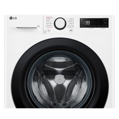 Пральна машина LG фронтальна, 8кг, 1200, A, 48см, дисплей, пара, інвертор, білий (F2Y5PS6W)