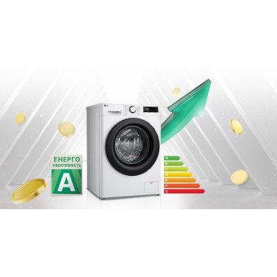 Пральна машина LG фронтальна, 9кг, 1200, A, 48см, дисплей, пара, інвертор, білий (F2Y5FS6W)