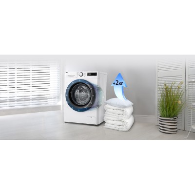 Пральна машина LG фронтальна, 9кг, 1200, A, 48см, дисплей, пара, інвертор, білий (F2Y5FS6W)