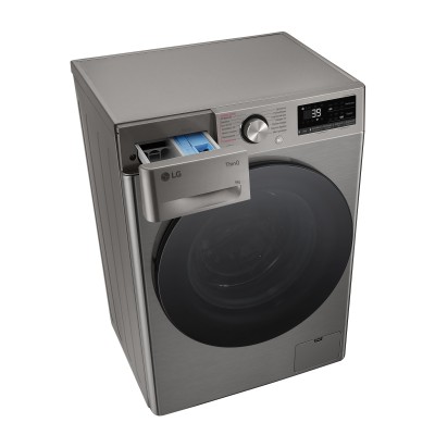 Пральна машина LG фронтальна, 9кг, 1200, A, 48см, дисплей, пара, інвертор, сріблястий (F2Y7FS5P)