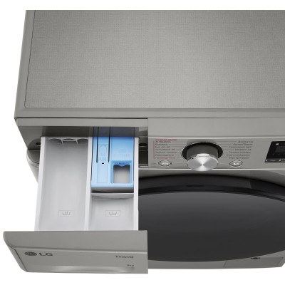 Пральна машина LG фронтальна, 9кг, 1200, A, 48см, дисплей, пара, інвертор, сріблястий (F2Y7FS5P)