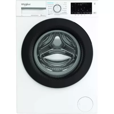 Пральна машина Whirlpool фронтальна, 7кг, 1200, A+++, 49.6см, дисплей, пара, інвертор, люк чорний, білий (WAM712WBUA)