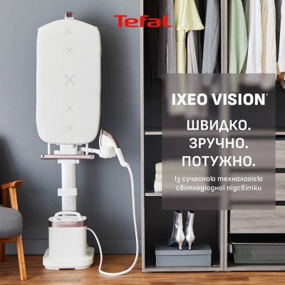 Прасувальна система Tefal IXEO Vision, 2200Вт, 1200мл, паровий удар -200гр, верт. відпарювання, керам. підошва, білий (QT1811E0)