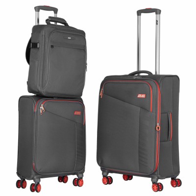 Рюкзак дорожній 2Е Trek, Cabin size, поліестр, EXP, 17/23л, з відсіком для ноутбука 16", сірий (2E-BPET-CABIN-GR)