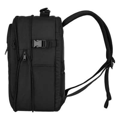 Рюкзак дорожній 2Е Trek, Cabin size, поліестр, EXP, 17/23л, з відсіком для ноутбука 16", чорний (2E-BPET-CABIN-BK)