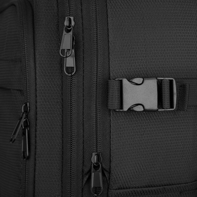 Рюкзак дорожній 2Е Trek, Cabin size, поліестр, EXP, 17/23л, з відсіком для ноутбука 16", чорний (2E-BPET-CABIN-BK)