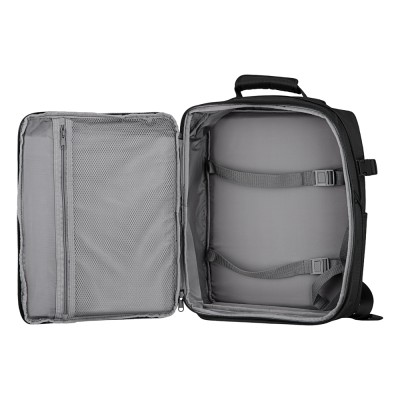 Рюкзак дорожній 2Е Trek, Cabin size, поліестр, EXP, 17/23л, з відсіком для ноутбука 16", чорний (2E-BPET-CABIN-BK)