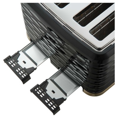 Тостер Sencor 1600Вт, підігрів, розморожування, 4 слоти, пластик, чорно-золотий (STS7551BK-EUE3)