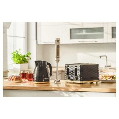 Тостер Sencor 1600Вт, підігрів, розморожування, 4 слоти, пластик, чорно-золотий (STS7551BK-EUE3)