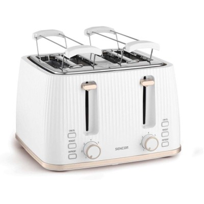 Тостер Sencor 1860Вт, підігрів, розморожування, 4 слоти, пластик, білий (STS7540WH)