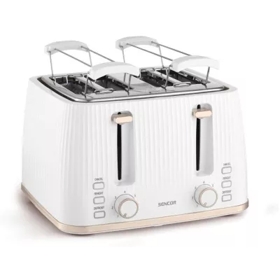 Тостер Sencor 1860Вт, підігрів, розморожування, 4 слоти, пластик, білий (STS7540WH)
