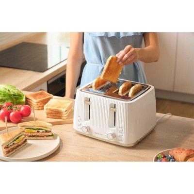 Тостер Sencor 1860Вт, підігрів, розморожування, 4 слоти, пластик, білий (STS7540WH)