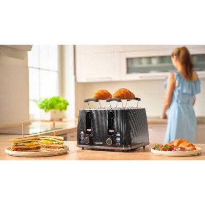 Тостер Sencor 1860Вт, підігрів, розморожування, 4 слоти, пластик, чорний (STS7541BK)