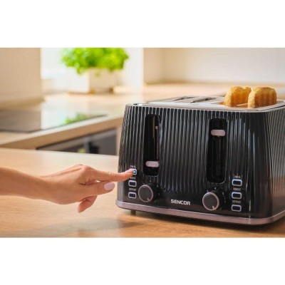 Тостер Sencor 1860Вт, підігрів, розморожування, 4 слоти, пластик, чорний (STS7541BK)