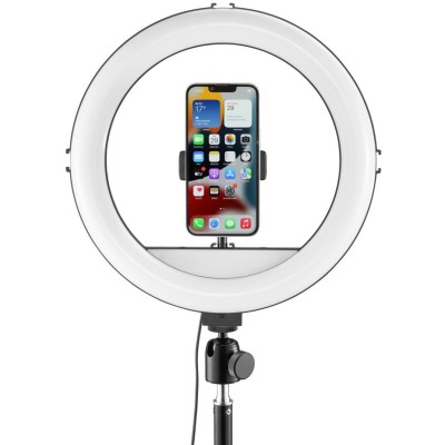 Трипод смартфону Hama Steady-120 V2, кулястий, 185см, Bluetooth, зі світлодіодним кільцем, чорний