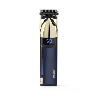 Тример Babyliss Super-X Metal Series Navy&Gold Edition, для голови, вусів та бороди, акум., насадок-1, кейс, сталь, синьо-золоти