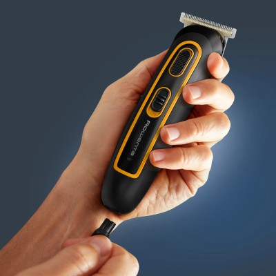 Тример Rowenta Sport Collection, для голови, носа, вух і тіла, мережа+акум., роторний мотор, насадок-8, чохол, титан.напил., чор