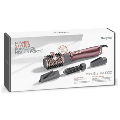 Фен-щітка Babyliss Beliss Big Hair, 1000Вт, 2 режими, іоніз-я, хол. обдув, кераміка, рожевий (AS960E)