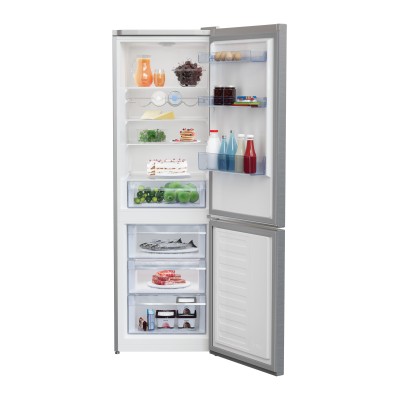 Холодильник Beko з нижн. мороз., 186x60x67, xолод.відд.-223л, мороз.відд.-120л, 2дв., E, ST, нержавіюча сталь (RCSA366K40XBN)