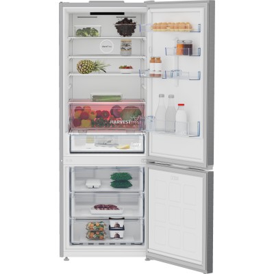 Холодильник Beko з нижн. мороз., 192x70x74.5, xолод.відд.-340л, мороз.відд.-150л, 2дв., D, NF, дисплей, HarvestFresh, нерж (B5RC