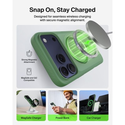 Чохол Belkin для iPhone 17 Pro Max, Magnetic Protective Grip, Sage