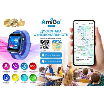 Смарт-годинник для дітей AmiGo GO10S Pro WIFI AMG-GO10S-BL Синій