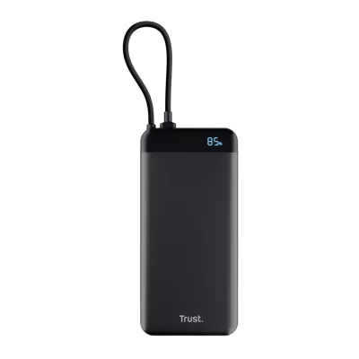 Акумулятор портативний літій-іонний power bank Trust Fiera, 20000мА·год, 2хUSB-C, 20W, PD/QC 3.0, чорний