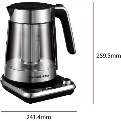 Електрочайник Russell Hobbs Attentiv Kettle, 1.7л, Strix, скло, база зі сховищем для шнура, сірий (26200-70)