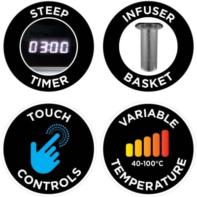 Електрочайник Russell Hobbs Attentiv Kettle, 1.7л, Strix, скло, база зі сховищем для шнура, сірий (26200-70)