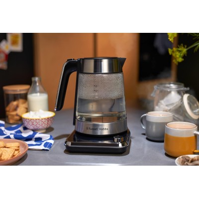 Електрочайник Russell Hobbs Attentiv Kettle, 1.7л, Strix, скло, база зі сховищем для шнура, сірий (26200-70)