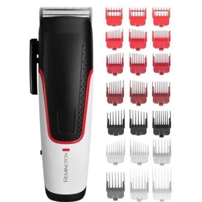 Машинка для стриження Remington E51 Easy Fade Hair Clipper, мережа+акум., роторний мотор, насадок-3, кейс, титан.напил., чорн-бі