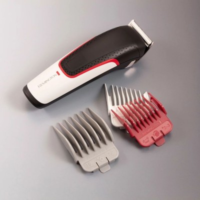 Машинка для стриження Remington E51 Easy Fade Hair Clipper, мережа+акум., роторний мотор, насадок-3, кейс, титан.напил., чорн-бі