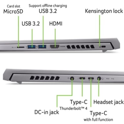 Ноутбук Acer Predator Triton Neo 16 PTN16-51 16" WQXGA, Intel U7-155H, 32GB, F1TB, NVD4060-8, Lin, сріблястий (NH.QSAEU.007)