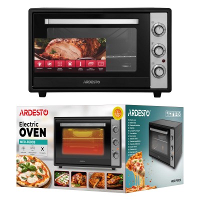 Піч електрична ARDESTO, 60л, 2000Вт, механіч., конвенція, подвійне скло, чорний (MEO-F60CB)