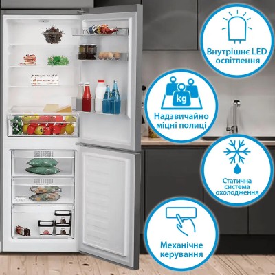 Холодильник Indesit з нижн. мороз., 173.6x60х65.2, холод.відд.-209л, мороз.відд.-113л, 2дв., А+, ST, сріблястий (INKS1341S4E)