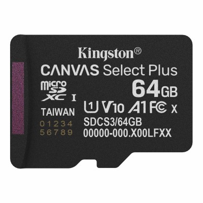 Карта пам'яті Kingston microSD 64GB C10 UHS-I A1 V10 R100MB/s (SDCS3/64GBSP)