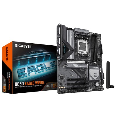 Материнська плата GIGABYTE B850 EAGLE WIFI6E sAM5 B850 4xDDR5 M.2 Wi-Fi BT HDMI DP ATX (B850_EAGLE_WIFI6E)