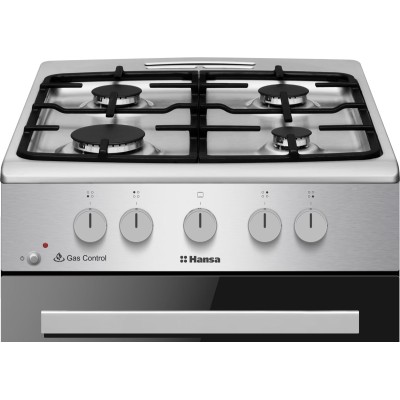 Плита Hansa газова, 50x60см, 67л, чавун, газ контр., нержавіюча сталь (FCGX52029H)