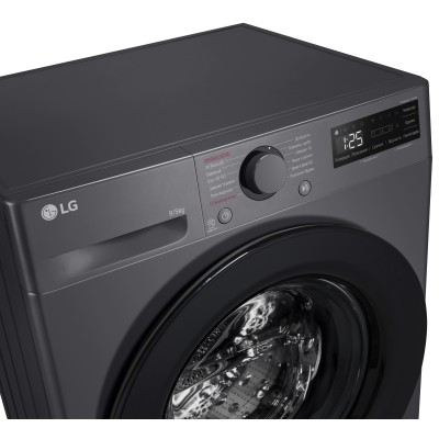 Прально-сушильна машина LG фронтальна, 9(5)кг, 1200, A, пара, 48см, дисплей, пара, інвертор, чорний (F2R5FG6J)