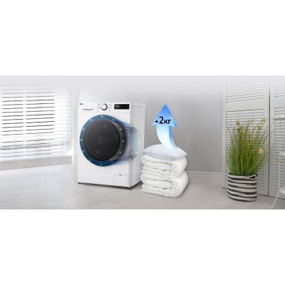 Прально-сушильна машина LG фронтальна, 9(5)кг, 1200, А, 48см, дисплей, пара, інвертор, білий (F2R5FG0W)